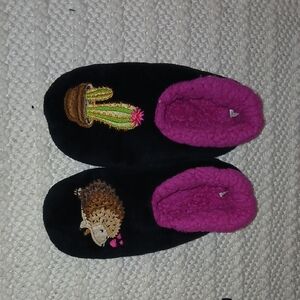 Cozy Black and Pink Kids Slippers